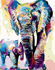 Kартины по номерам "Слон и малыш" 40x50 G цена и информация | Живопись по номерам | kaup24.ee