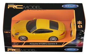 Модель автомобиля с радиоуправлением Welly 1/24 Porsche 911 (991)Carrera S 12718 цена и информация | Развивающий мелкую моторику - кинетический песок KeyCraft NV215 (80 г) детям от 3+ лет, бежевый | kaup24.ee