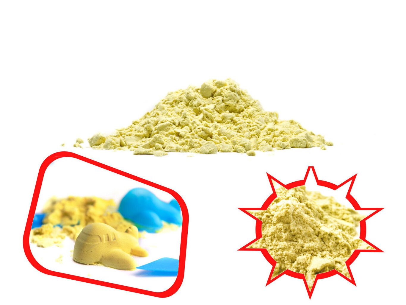 Kineetiline liiv, 1 kg, kollane 12648 цена и информация | Arendavad mänguasjad | kaup24.ee