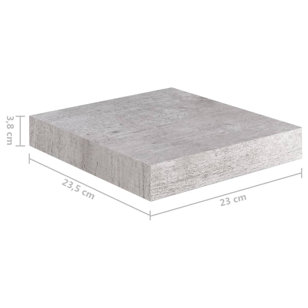 Rippriiulid, 23 x 23,5 x 3,8 cm, 4 tk, hall hind ja info | Riiulid | kaup24.ee