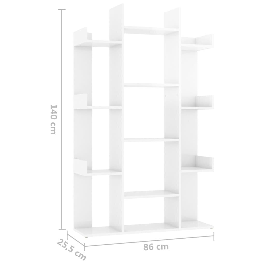 Raamaturiiul, 86 x 25,5 x 140 cm, valge hind ja info | Riiulid | kaup24.ee