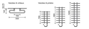 Elektriline käterätikuivati Rosela Gama küttekehaga, Matt teras, 500x700 mm, 200W hind ja info | Vannitoa radiaatorid ja käterätikuivatid | kaup24.ee