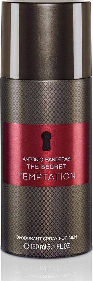 Meeste Sprei-deodorant Antonio Banderas The Secret Temptation, 150 ml hind ja info | Lõhnastatud kosmeetika meestele | kaup24.ee