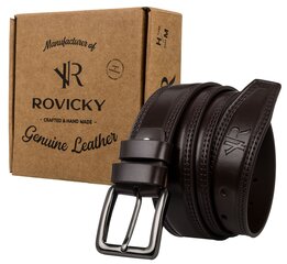Мужской кожаный ремень Rovicky, коричневый цена и информация | Мужские ремни | kaup24.ee