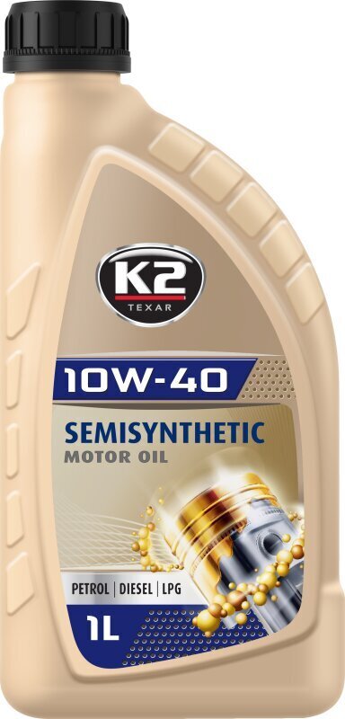 Mootoriõli K2 Semisynthetic 10W-40, 1 L hind ja info | Mootoriõlid | kaup24.ee