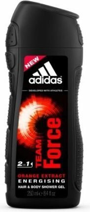 Juukse- ja kehašampoon Adidas Team Force, 250 ml hind ja info | Dušigeelid, õlid | kaup24.ee