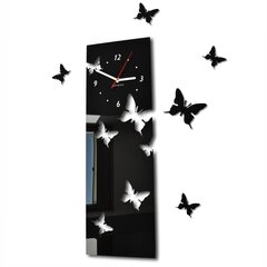 Seinakell vertikaalne Lendavad liblikad, must hind ja info | Kellad | kaup24.ee