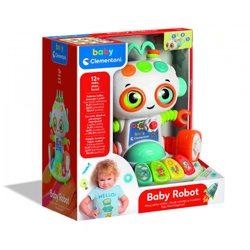 CLEMENTONI BABY interaktiivne mänguasi Baby Robot, 50371 цена и информация | Imikute mänguasjad | kaup24.ee