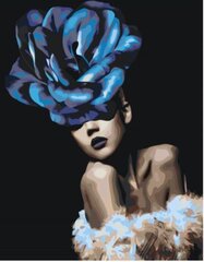 Kартины по номерам "Девушка с голубым цветком" 40x50 G цена и информация | Живопись по номерам | kaup24.ee