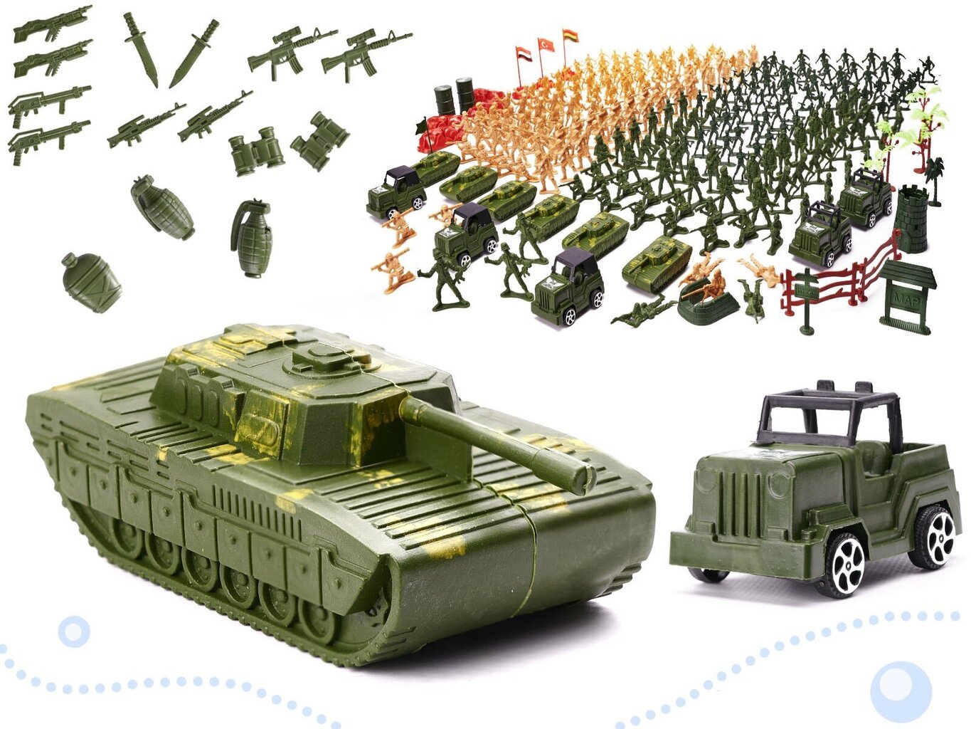 Mängusõdurite komplekt, 307 eset hind ja info | Poiste mänguasjad | kaup24.ee