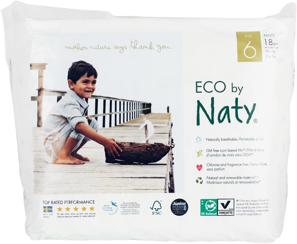 Püksmähkmed Eco by Naty, 6 Extra Large, 16+ kg, 18 tk hind ja info | Mähkmed | kaup24.ee
