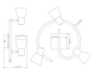 Kohtvalgusti Globo Lighting PARRY G54530-3 цена и информация | Потолочные светильники | kaup24.ee