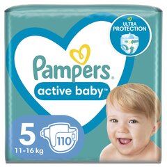 Подгузники Pampers Active Baby Mega Pack 5 размер 11-16 кг, 110 шт. цена и информация | Пеленки | kaup24.ee