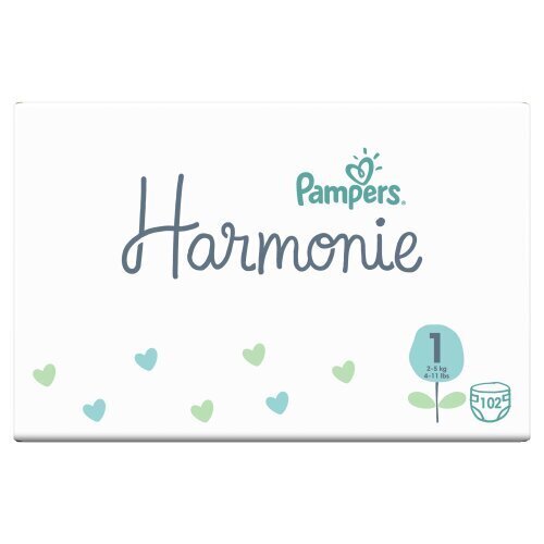 Mähkmed Pampers Harmonie, 1 suurus, 2-5 kg, 102 tk цена и информация | Mähkmed | kaup24.ee