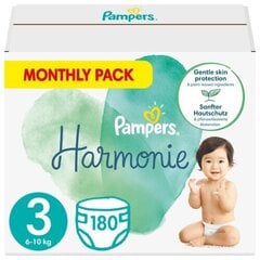 Подгузники Pampers Harmonie Monthly Pack, размер 3, 6-10 кг, 180 шт. цена и информация | Пеленки | kaup24.ee