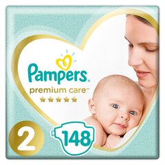 Подгузники Pampers Premium Care, Mega Box, 2 размер, 4-8 кг, 148 шт. цена и информация | Пеленки | kaup24.ee