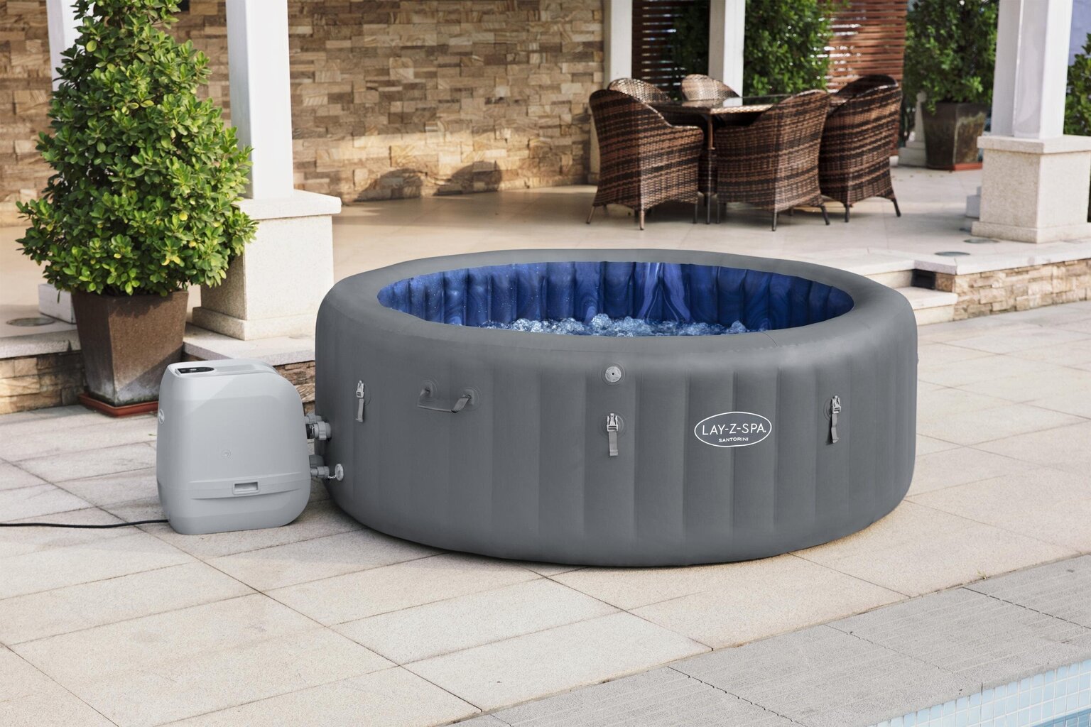 Mullivann Bestway Lay-Z-Spa Santorini HydroJet Pro, 216x80 cm цена и информация | Basseinid | kaup24.ee