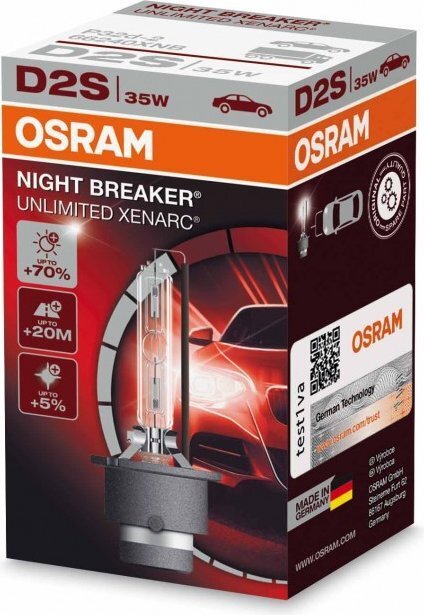 Auto ksenoonpirn Osram Xenarc Night Breaker Unlimited D2S, 35W P32D-2 цена и информация | Autopirnid | kaup24.ee