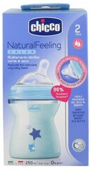 Бутылочка Chicco Natural Feeling 250 мл, синяя, 2+ месяца цена и информация | Бутылочки и аксессуары | kaup24.ee