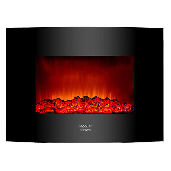 Seina Dekoratiivne Elektrikamin Cecotec Warm 2200 Curved Flames 2000W Must цена и информация | Kaminad | kaup24.ee