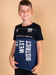 tommy life темно-синяя футболка для мальчика цена и информация | Рубашки для мальчиков | kaup24.ee