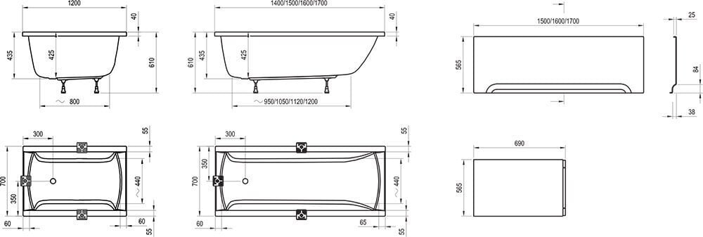 Vann CLASSIC 170x70 N lumivalge цена и информация | Vannid | kaup24.ee