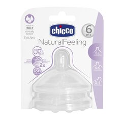 Silikoonist pudelist lutid Chicco Natural feeling, 6+ kuud, keskmise vooluga 2 tk цена и информация | Бутылочки и аксессуары | kaup24.ee