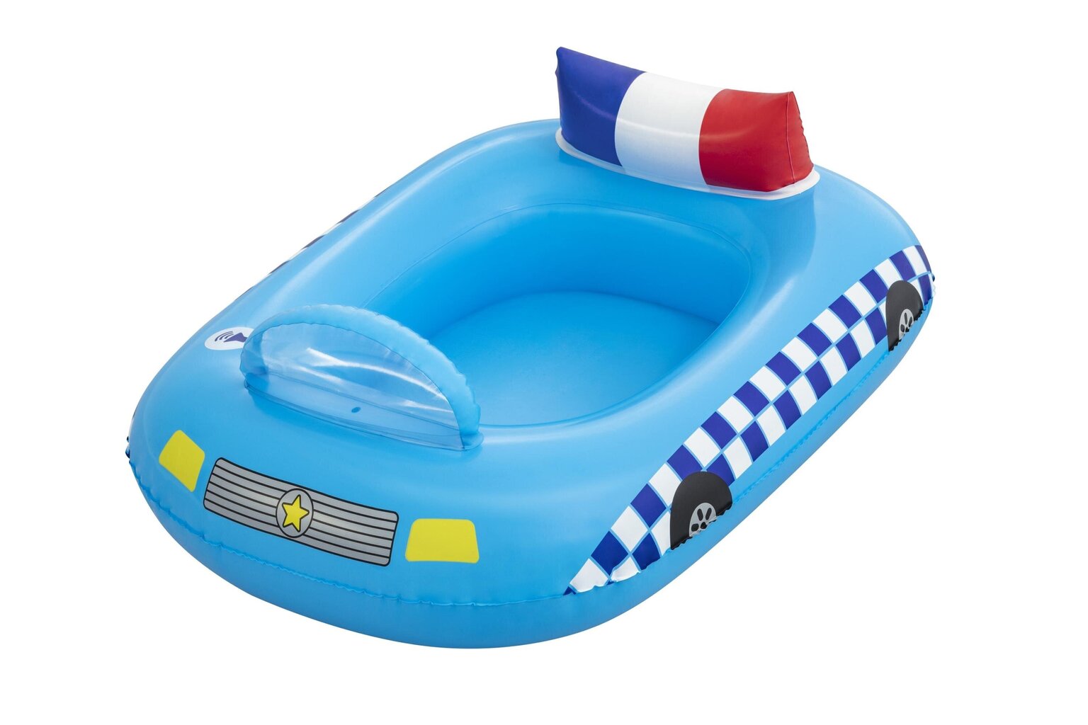 Täispuhutav parv Bestway Funspeakers Police Car, 97x74 cm, sinine hind ja info | Täispuhutavad veemänguasjad ja ujumistarbed | kaup24.ee