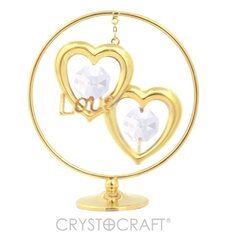 Два сердца на цепочке с кристаллами SWAROVSKI цена и информация | Праздничные декорации | kaup24.ee