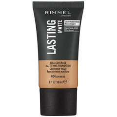 Jumestuskreem Rimmel Lasting Matte 404 Sun Beige, 30 ml hind ja info | Jumestuskreemid, puudrid | kaup24.ee