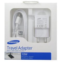 Зарядное устройство Samsung EP-TA12EWE 10W USB 2A Galaxy / Note + Micro USB Кабель, EU Blister цена и информация | Зарядные устройства для телефонов | kaup24.ee