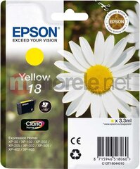 Originaalne Tindikassett Epson CLARIA T18 Kollane hind ja info | Tindiprinteri kassetid | kaup24.ee