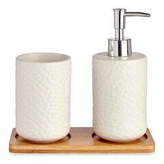 Набор для ванной квадраты Белый Керамика Бамбук (3 pcs) цена и информация | Аксессуары для ванной комнаты | kaup24.ee