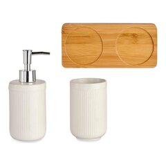 Набор для ванной Белый Керамика Бамбук (3 pcs) цена и информация | Аксессуары для ванной комнаты | kaup24.ee