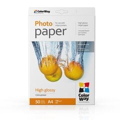 ColorWay A4, High Glossy Photo Paper, 50 Sheets, A4, 180 g цена и информация | Тетради и бумажные товары | kaup24.ee