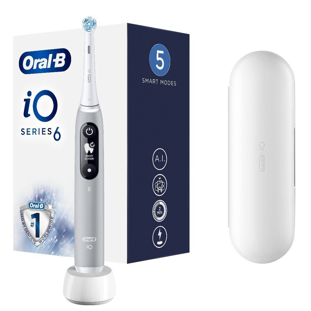 Oral-B iO6 Series Grey Opal цена и информация | Elektrilised hambaharjad | kaup24.ee