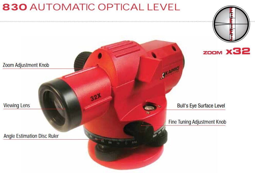 Optiline niveliir Kapro 830 hind ja info | Käsitööriistad | kaup24.ee
