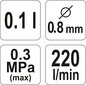 Pneumaatiline pihustuspüstol 0,1 L, 0,8 mm YT-2357 YATO цена и информация | Värvipüstolid | kaup24.ee