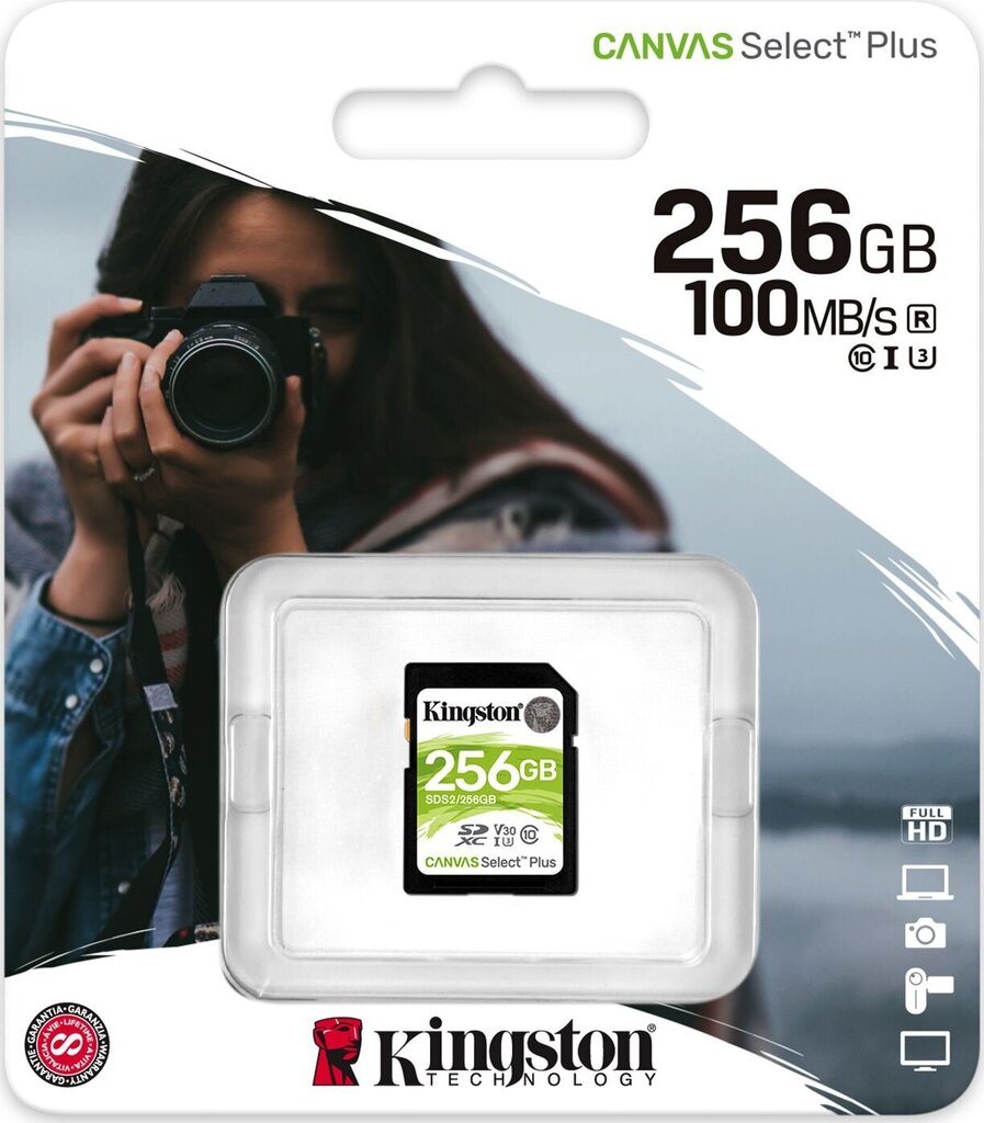 Mälupulk KINGSTON 256GB SDXC Canvas Select Plus цена и информация | Fotoaparaatide mälukaardid | kaup24.ee