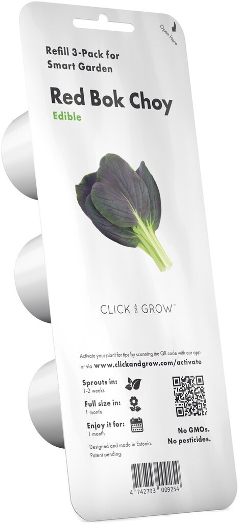 Click & Grow Smart Garden refill Punane Pak Choi 3tk цена и информация | Nutipotid ja taimelambid | kaup24.ee