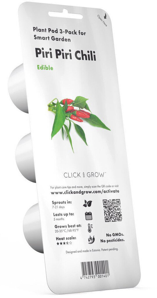 Click & Grow Smart Garden refill Piri Piri tšillipipar 3tk hind ja info | Nutipotid ja taimelambid | kaup24.ee