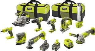 Набор аккумуляторных инструментов Ryobi One+ 18V, R18CK9-252S цена и информация | Механические инструменты | kaup24.ee