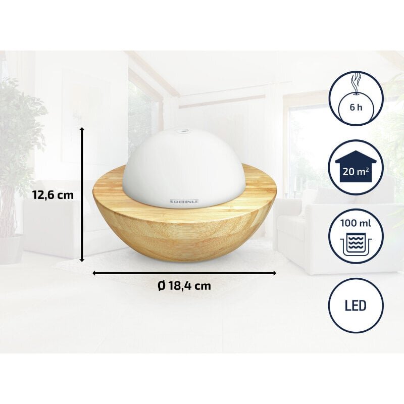 Aroomidifuuser Soehnle Modena valge/ puiduimitatsioon цена и информация | Õhuniisutajad | kaup24.ee