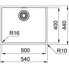 Мойка Franke Maris MRX 110-50 (ручная), 122.0531.808, нерж. сталь цена и информация | Раковины на кухню | kaup24.ee