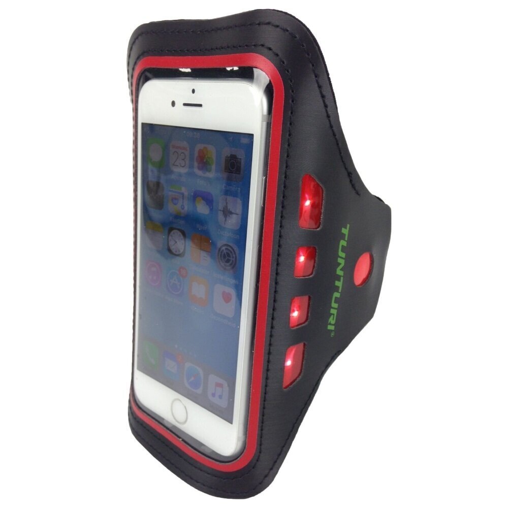Kott-käepael telefonile jooksmiseks Tunturi LED, punane hind ja info | Telefoni kaaned, ümbrised | kaup24.ee