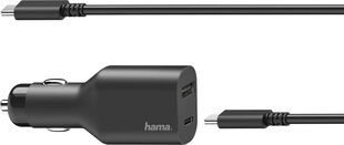 Auto sülearvuti vooluadapter Hama USB-C (70 W) hind ja info | Mobiiltelefonide laadijad | kaup24.ee