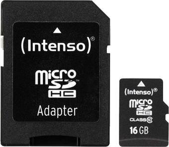 MEMORY MICRO SDHC 16GB C10/W/ADAPTER 3413470 INTENSO цена и информация | Mobiiltelefonide mälukaardid | kaup24.ee