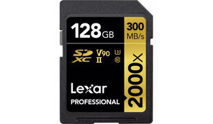 Lexar Pro 2000X SDHC/SDXC UHS-II U3(V90) R300/W260 128 ГБ цена и информация | Lexar Мобильные телефоны, Фото и Видео | kaup24.ee