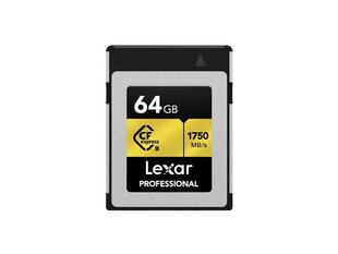 LEXAR CFEXPRESS PRO R1750/W1000 64GB hind ja info | Fotoaparaatide mälukaardid | kaup24.ee