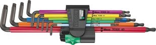 Wera TORX® L-võtmete kmpl T8-T40 9 osa, Multicolour, BlackLaser, kuulpea 967/9 TX XL цена и информация | Механические инструменты | kaup24.ee